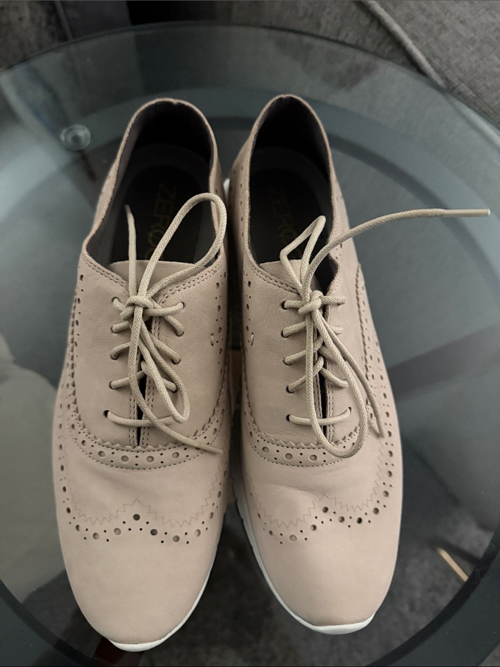 Cole Haan Women's Taupe Brogue Lace-Up Sneakers